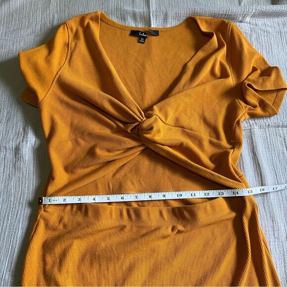 NWOT Lulus Style Twist Orange Twist Front Cutout Midi Dress - Picture 6 of 11